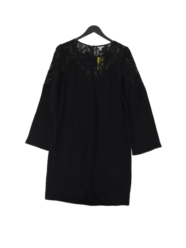 Jigsaw Women's Midi Dress UK 10 Black Other with Cotton, Polyamide, Viscose