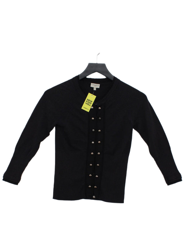 Karen Millen Women's Cardigan S Black Viscose with Cotton, Elastane, Nylon