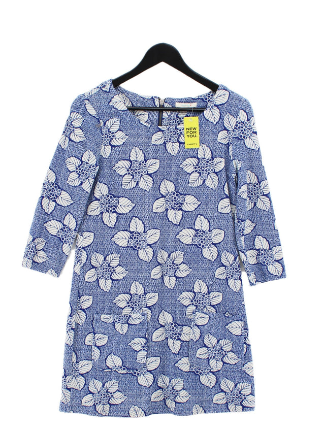 White Stuff Women's Mini Dress UK 10 Blue Cotton with Elastane, Polyester