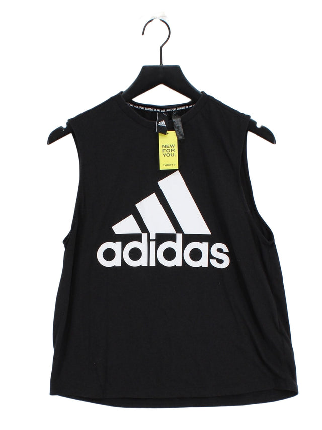 Adidas Women's Top M Black Polyester with Cotton