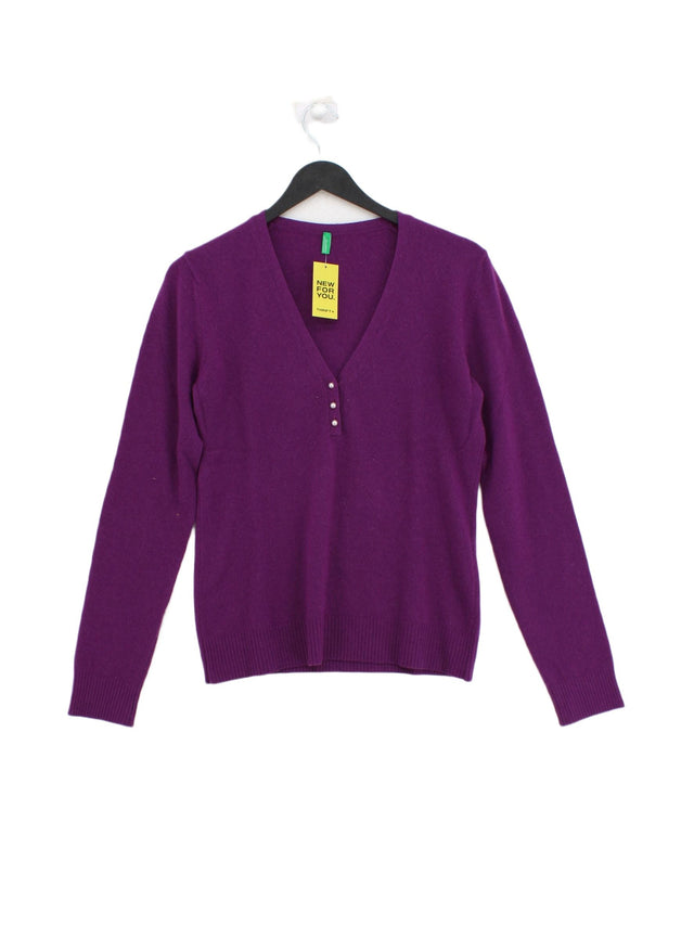 United Colors Of Benetton Women's Jumper M Purple Wool with Angora, Polyamide