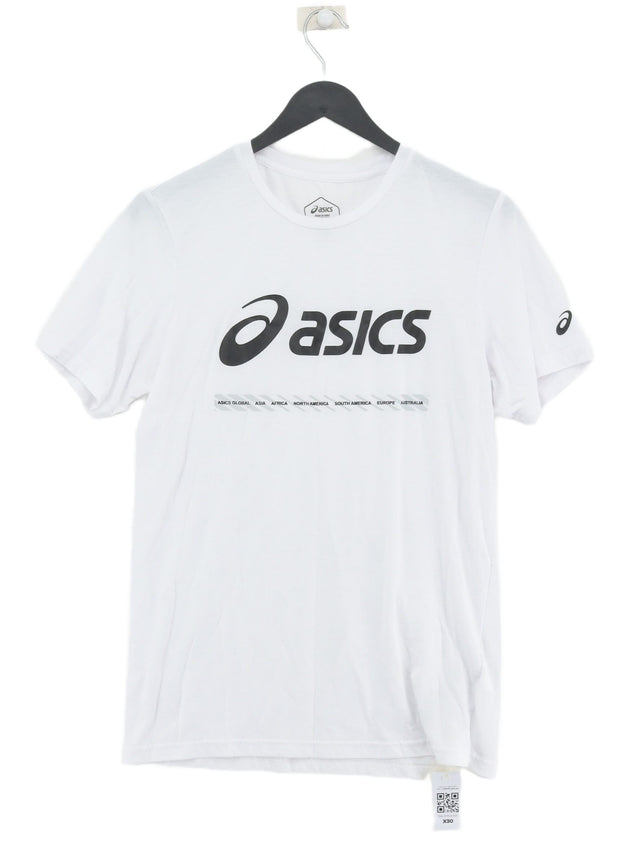 Asics Men's T-Shirt M White Polyester with Cotton