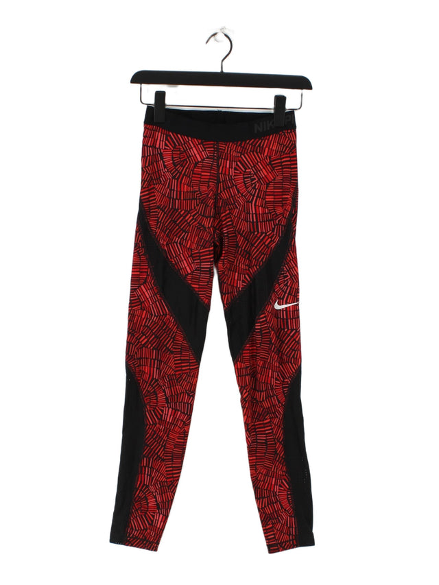 Nike Women's Leggings S Red Polyester with Elastane