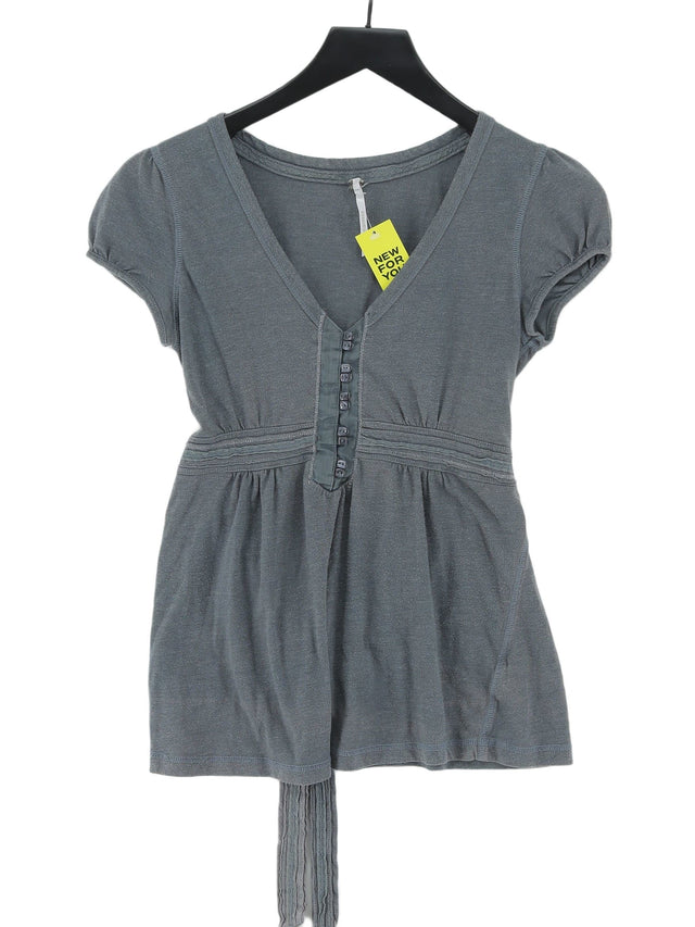 Essentials Women's Top UK 10 Grey Cotton with Polyester