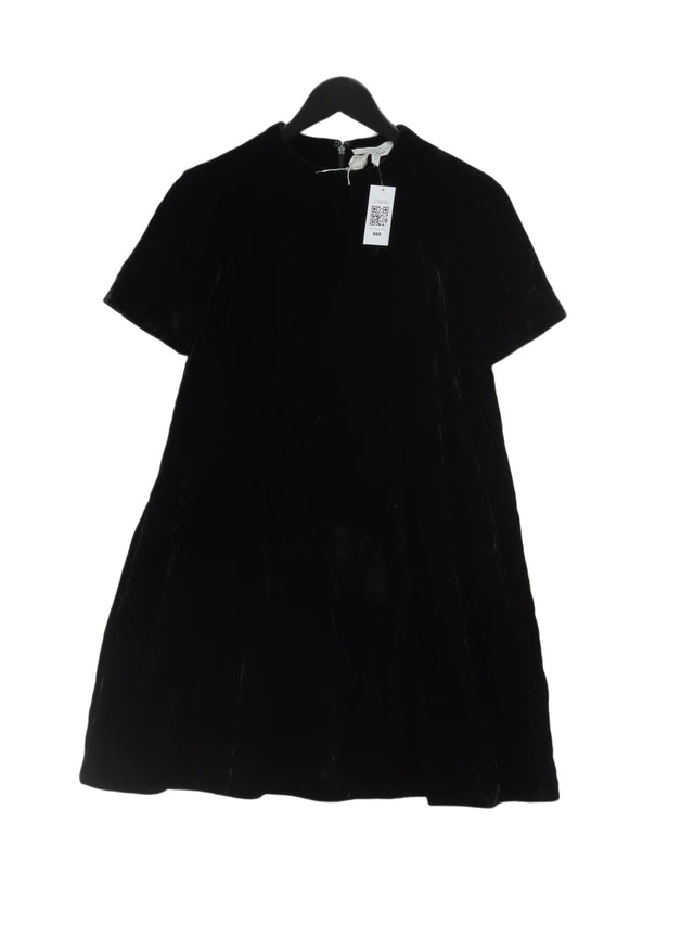 & Other Stories Women's Midi Dress UK 8 Black Viscose with Polyamide