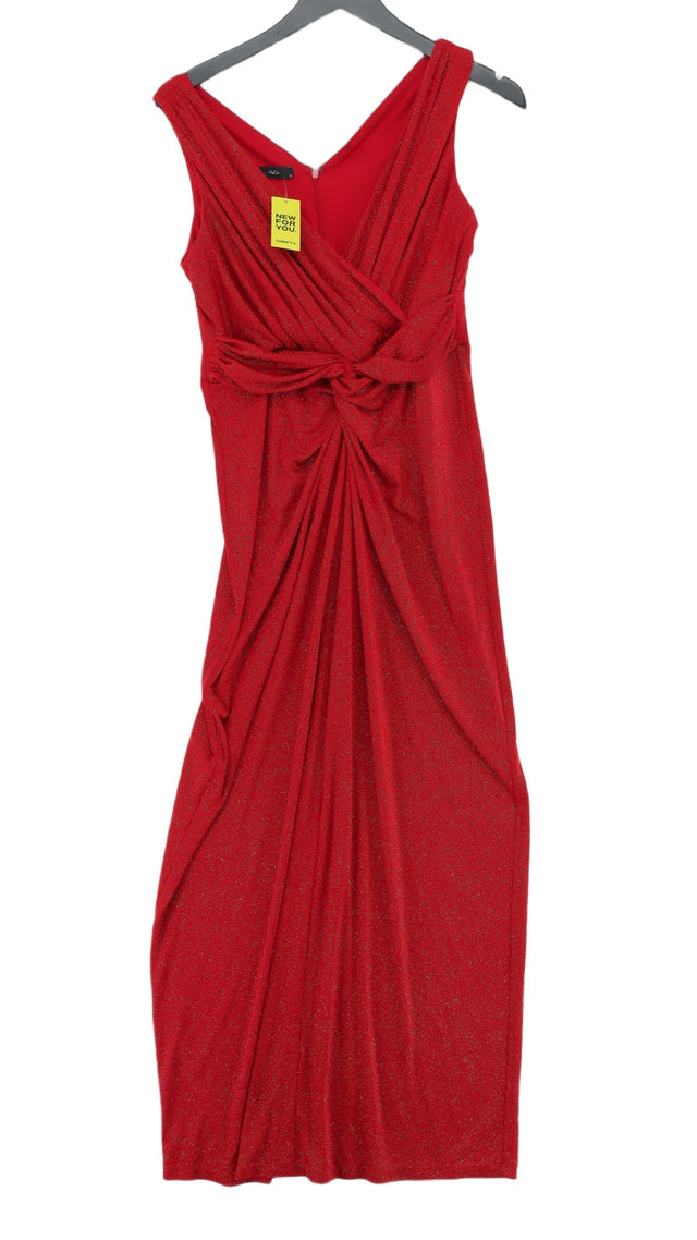 M&Co Women's Maxi Dress UK 12 Red Polyester with Elastane