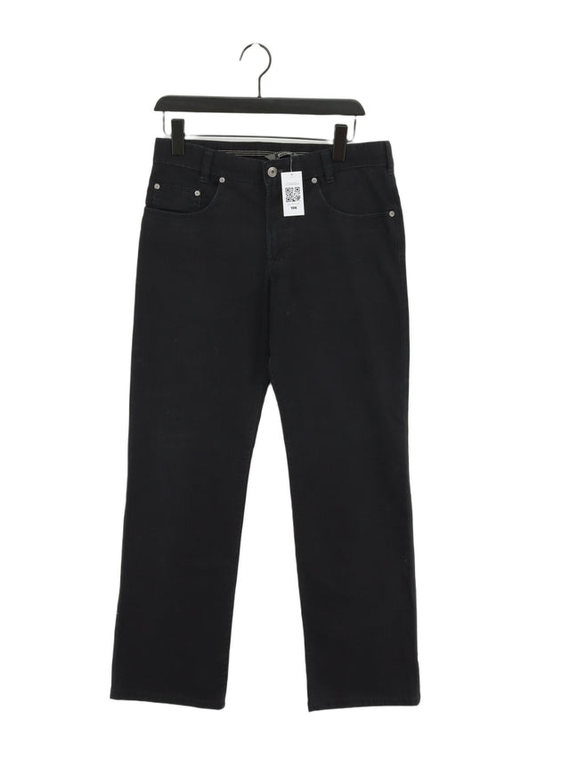 Gardeur Men's Trousers W 32 in Black Cotton with Elastane