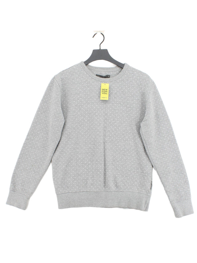 French Connection Men's Jumper M Grey Cotton with Polyester