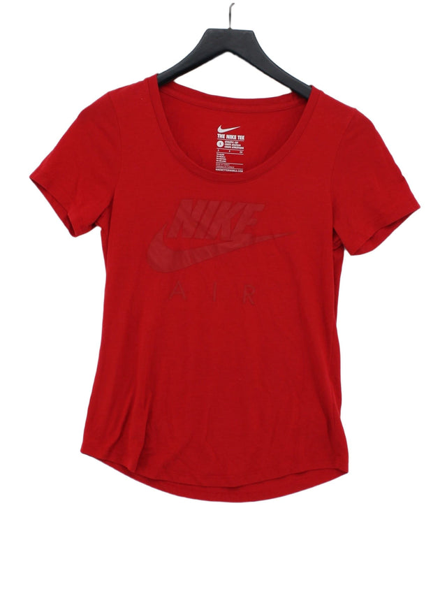 Nike Women's T-Shirt S Red Polyester with Cotton, Viscose