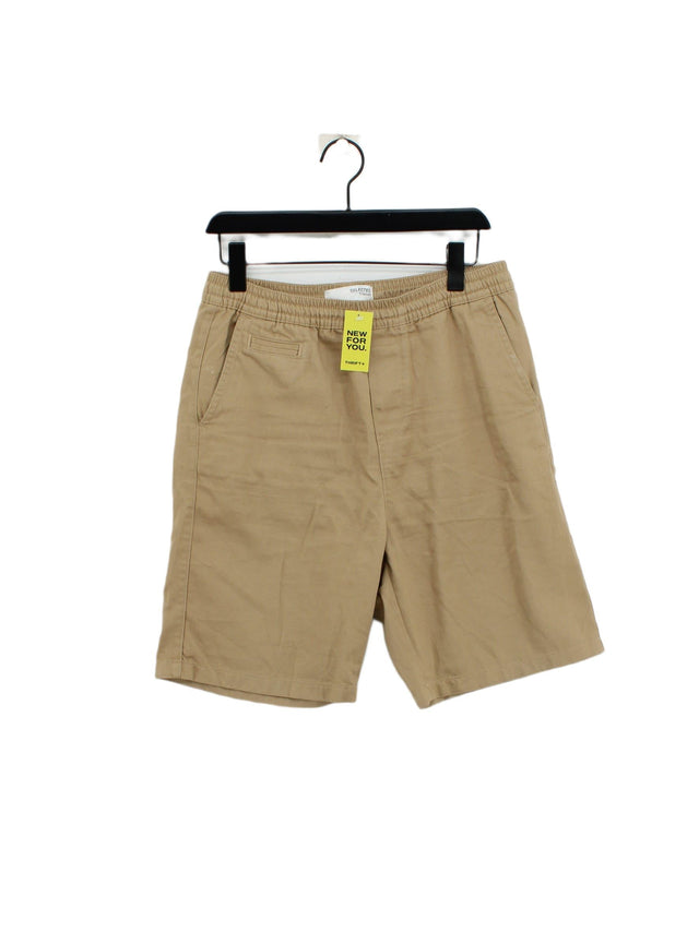 Selected Homme Men's Shorts S Tan 100% Cotton