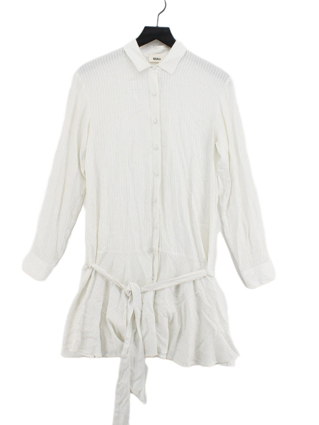 Reiko Women's Midi Dress XS White Rayon with Other, Polyester