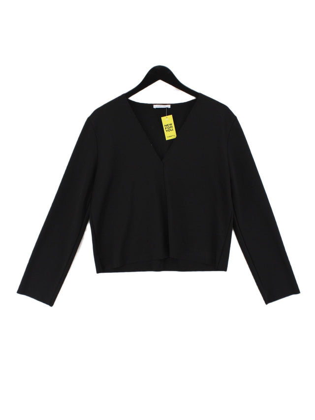Zara Women's Top L Black Polyester with Elastane, Polyamide