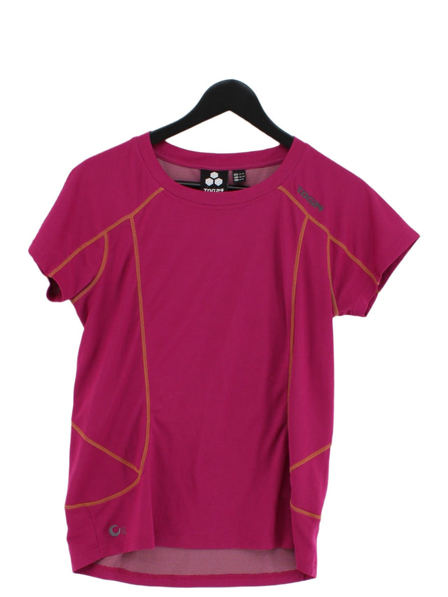 Tog24 Women's T-Shirt UK 12 Pink Cotton with Polyester