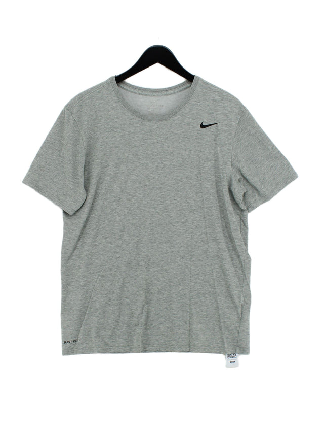 Nike Men's T-Shirt L Grey Cotton with Polyester