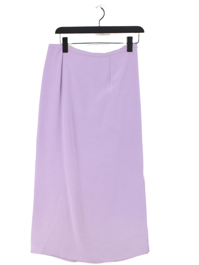 Luis Civit Women's Midi Skirt UK 10 Purple Polyester with Other, Rayon