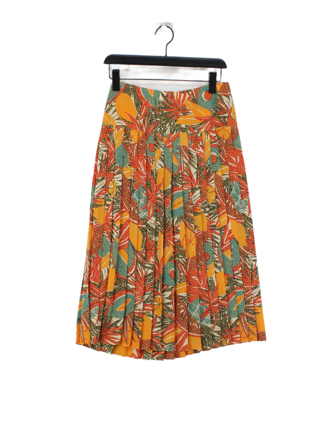 Jacques Vert Women's Midi Skirt UK 12 Orange 100% Polyester