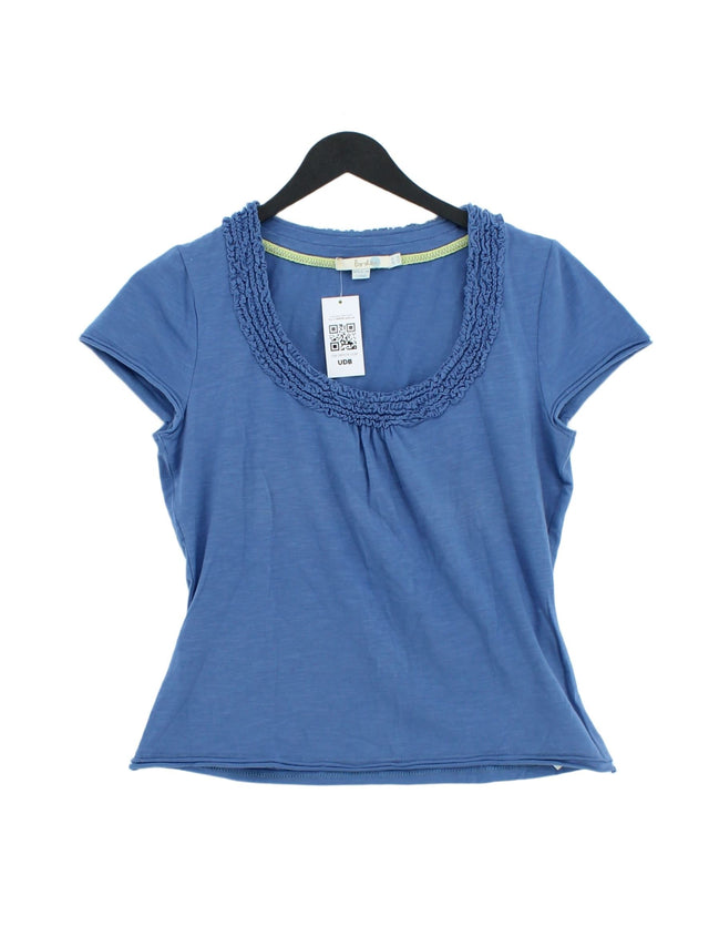 Boden Women's T-Shirt UK 10 Blue Cotton with Elastane