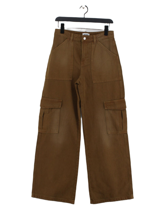 Weekday Women's Trousers UK 10 Brown 100% Cotton