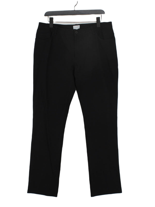 Jigsaw Women's Trousers UK 16 Black Viscose with Cotton, Elastane, Other