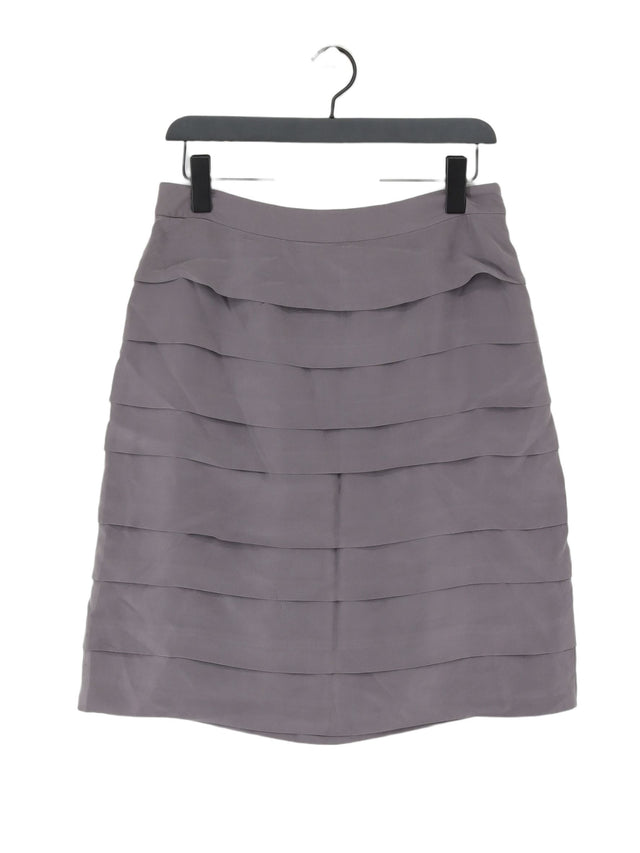 Boden Women's Midi Skirt UK 12 Grey Silk with Polyester