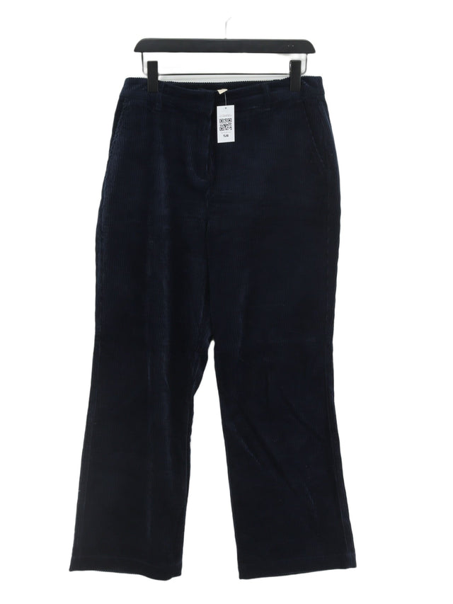Seasalt Women's Suit Trousers UK 14 Blue 100% Cotton