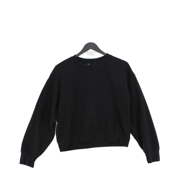 Zara Women's Jumper S Black Polyester with Cotton, Elastane