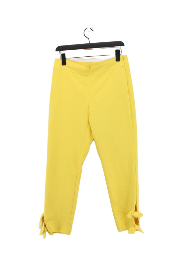Zara Women's Trousers L Yellow 100% Cotton