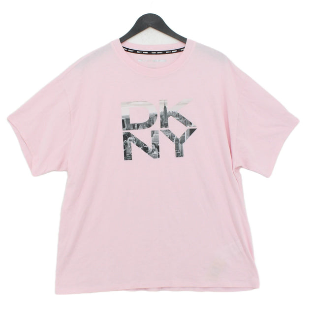 DKNY Men's T-Shirt S Pink 100% Cotton