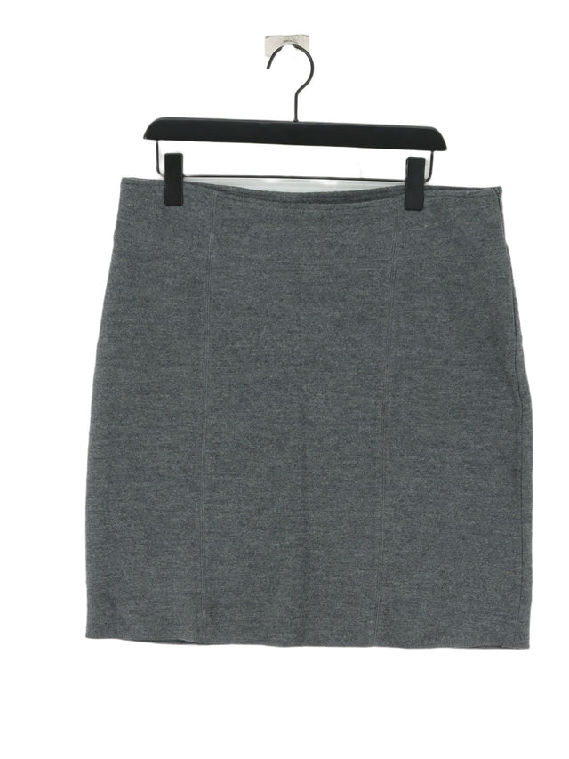 Olsen Women's Midi Skirt UK 18 Grey 100% Wool