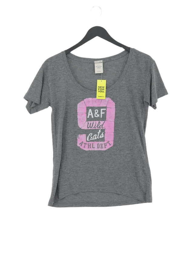 Abercrombie & Fitch Women's T-Shirt XS Grey Polyester with Polyamide