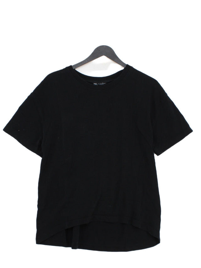 Zara Women's T-Shirt M Black 100% Cotton
