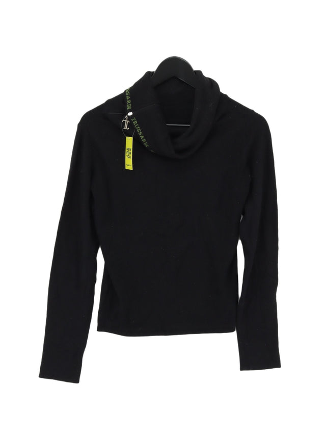 Trussardi Women's Jumper S Black Viscose with Polyester, Wool