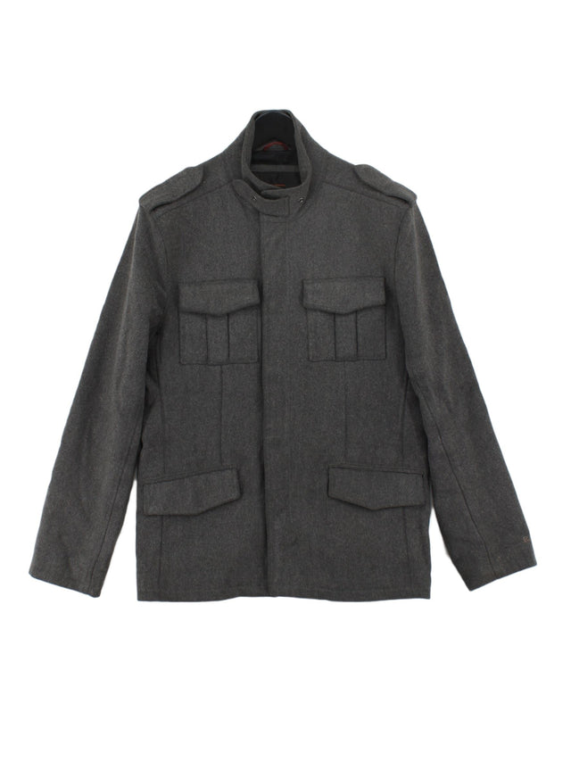 Ben Sherman Men's Jacket M Grey Wool with Polyester, Viscose