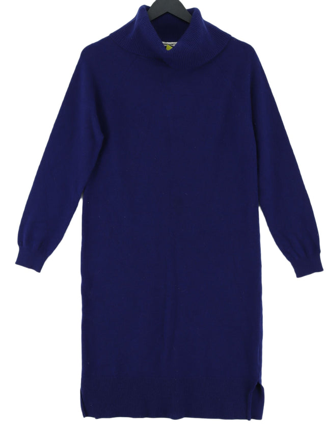 Woolovers Women's Midi Dress XS Blue 100% Wool