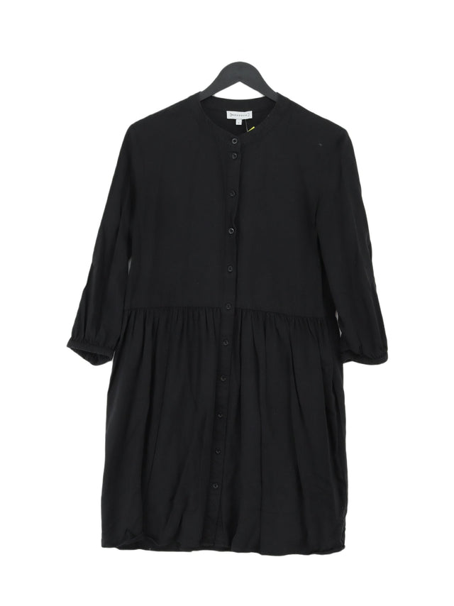 Warehouse Women's Midi Dress UK 8 Black Viscose with Lyocell Modal