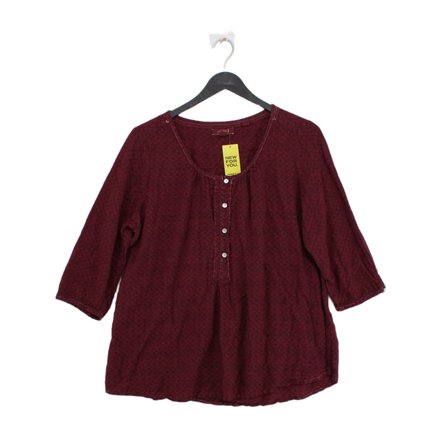 FatFace Women's Blouse UK 16 Red 100% Cotton