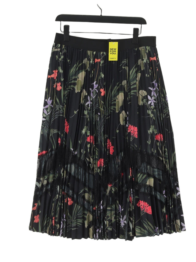Ted Baker Women's Midi Skirt UK 14 Black 100% Polyester