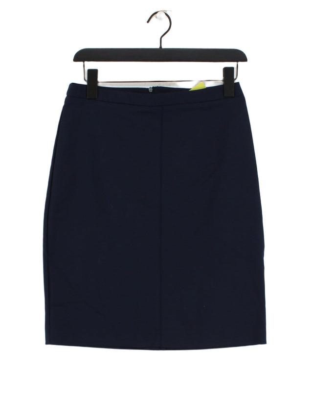 MNG Women's Midi Skirt UK 10 Blue Cotton with Elastane, Polyamide