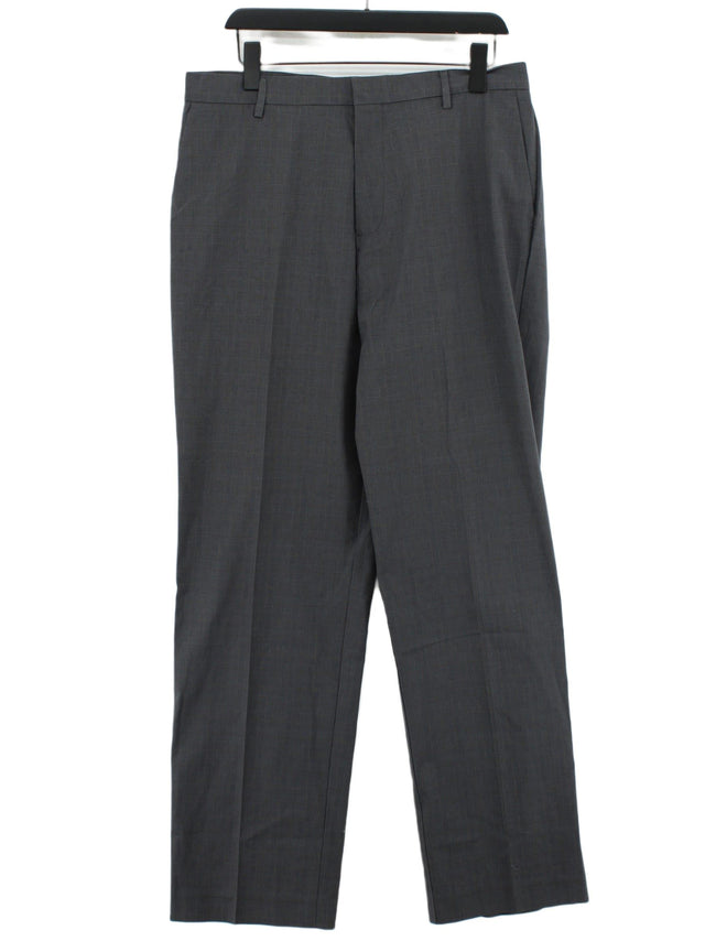 DOCKERS Men's Suit Trousers W 34 in Grey Cotton with Elastane