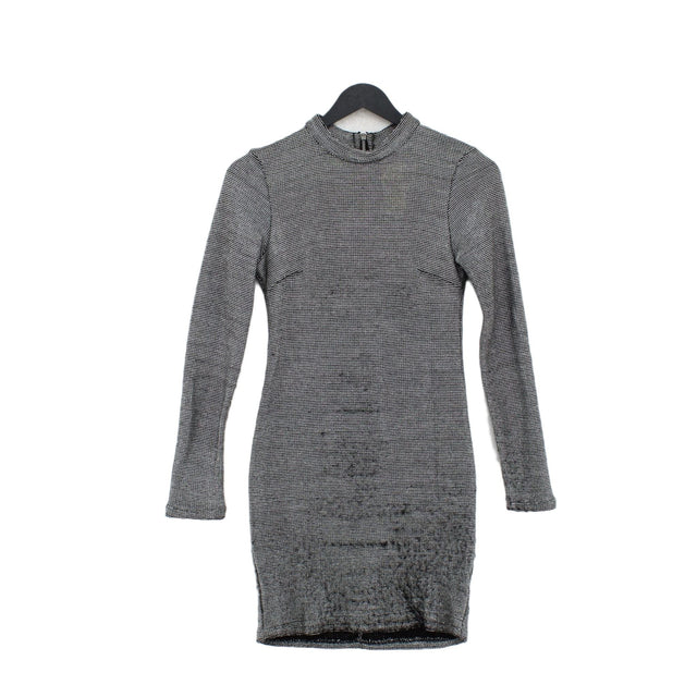 Topshop Women's Midi Dress UK 8 Silver Cotton with Acrylic, Other