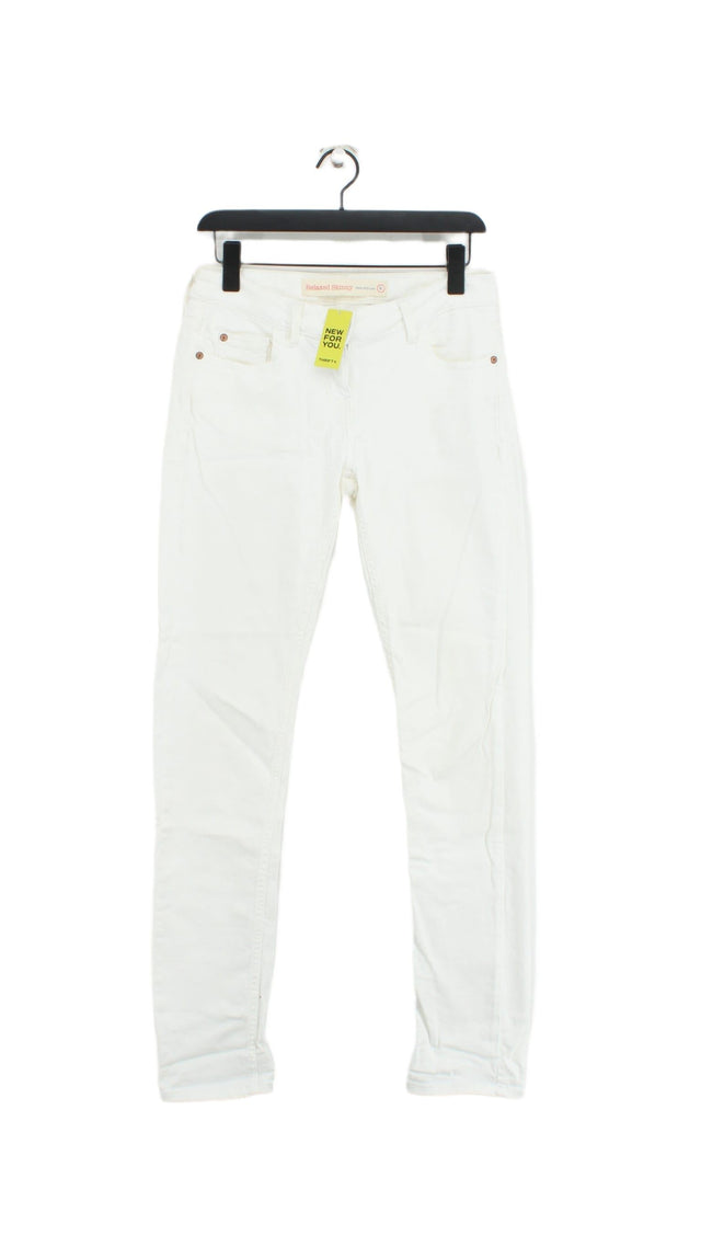 Next Women's Jeans UK 8 White Cotton with Elastane