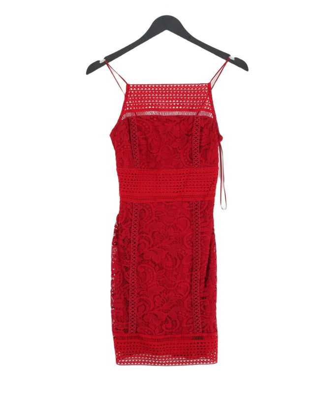 Topshop Women's Mini Dress UK 6 Red Nylon with Elastane