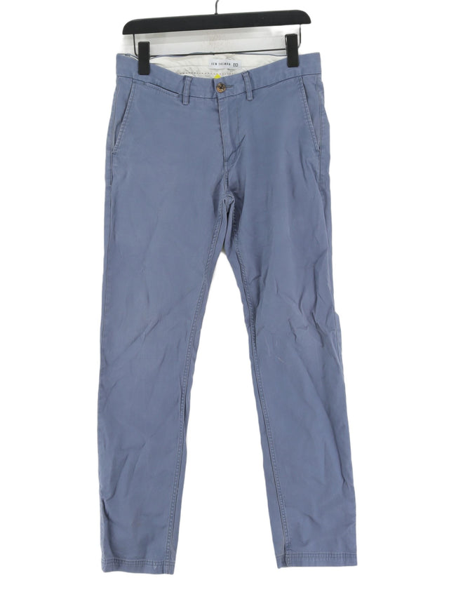 Ben Sherman Women's Trousers W 30 in Blue Cotton with Elastane