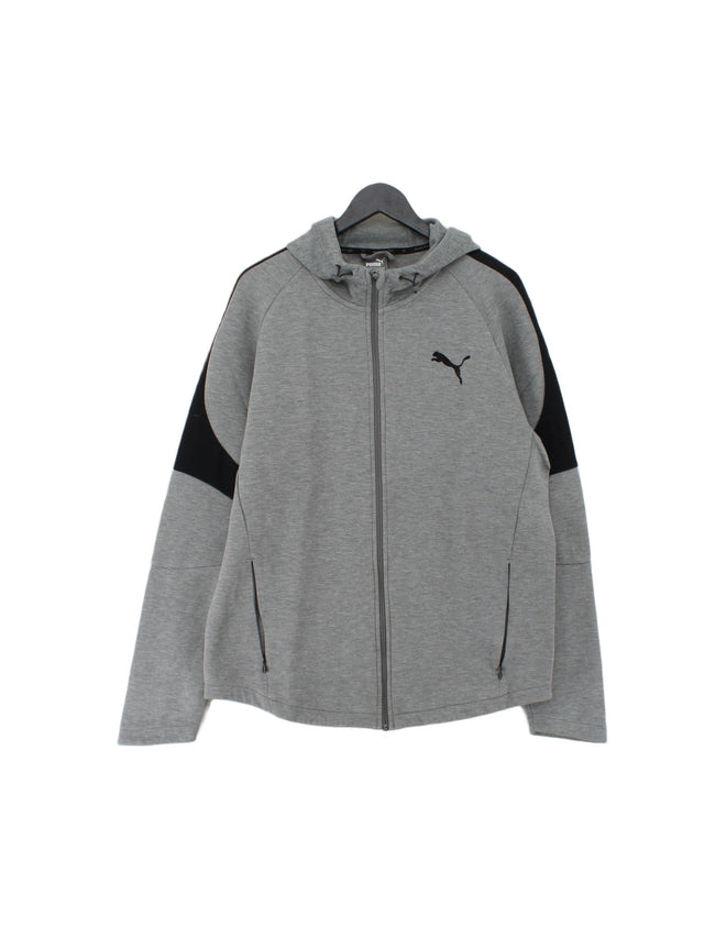 Puma Men's Hoodie XL Grey 100% Polyester
