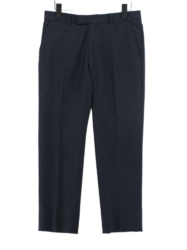 Ben Sherman Men's Suit Trousers W 32 in Blue Wool with Polyester