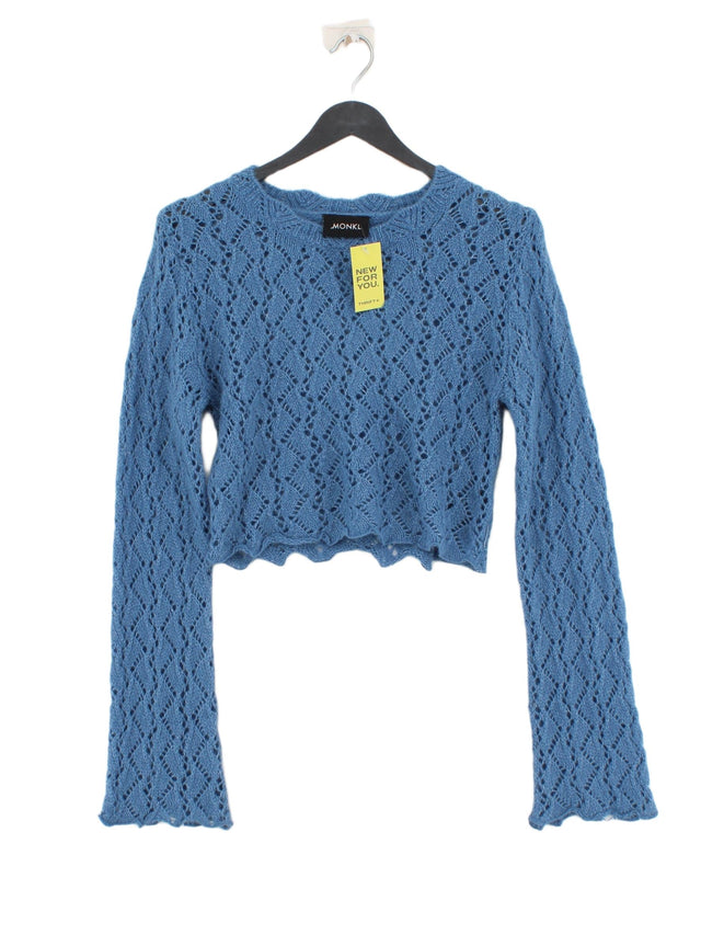 Monki Women's Jumper XXS Blue Wool with Polyester