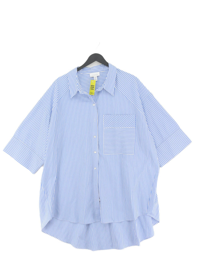 Topshop Women's Shirt UK 14 Blue 100% Polyester