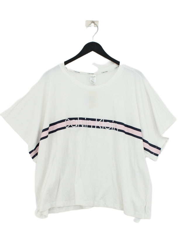 Calvin Klein Women's T-Shirt M White Cotton with Elastane