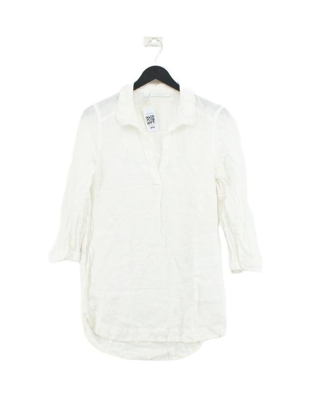 The Shirt Company Women's Top UK 8 White 100% Linen