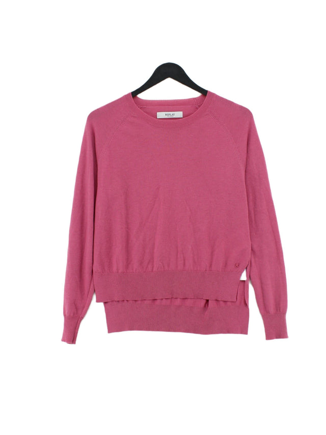 Replay Women's Jumper S Pink Polyester with Acrylic, Polyamide, Wool